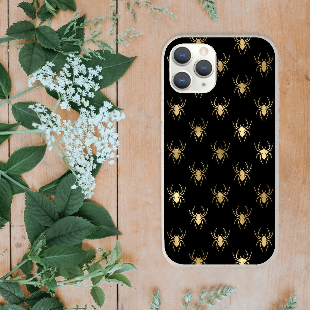 Eco Friendly Biodegradable Phone Case Halloween Spiders