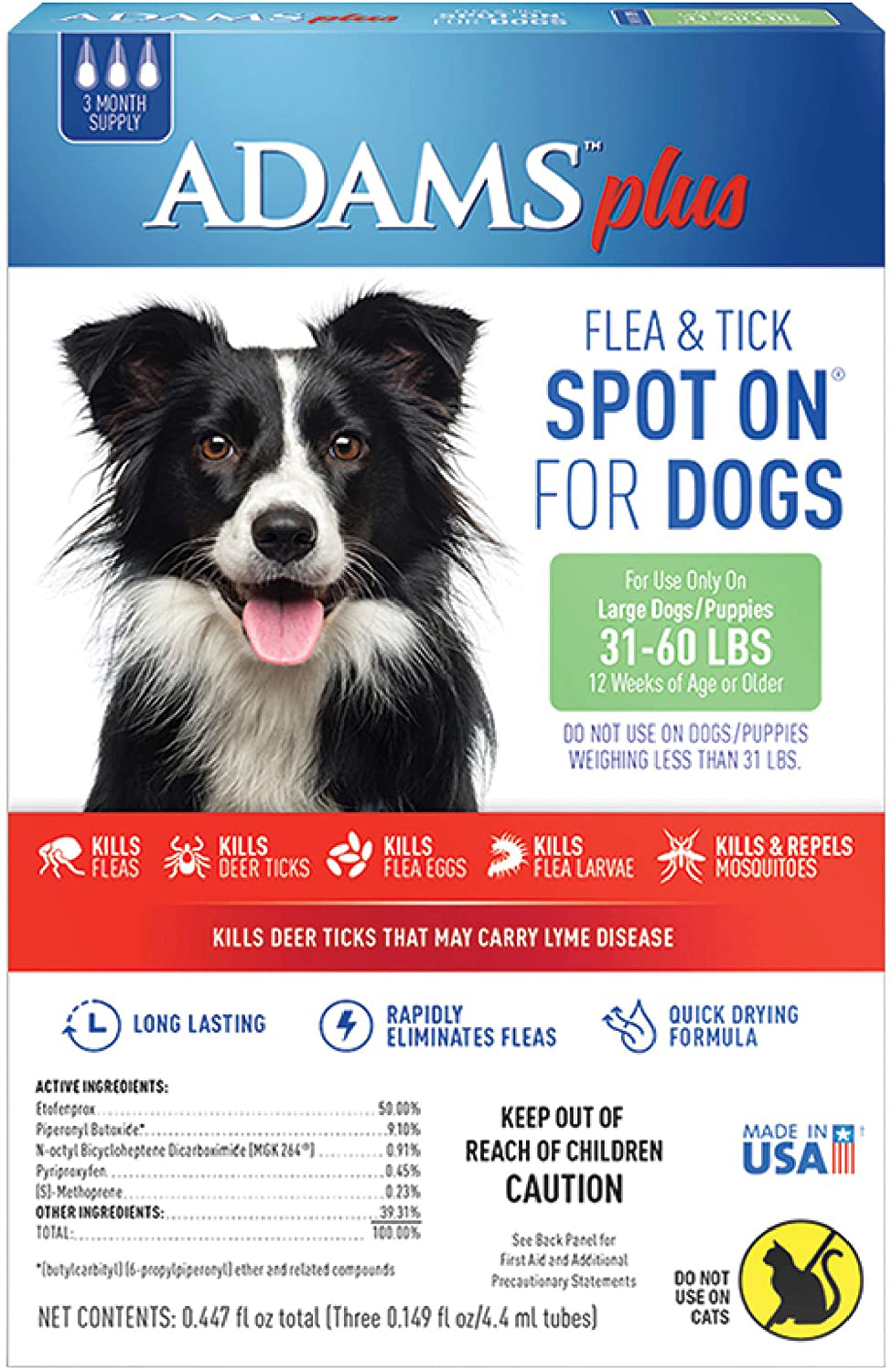 Adams Plus Flea and Tick Prevention Spot On for Large Dogs