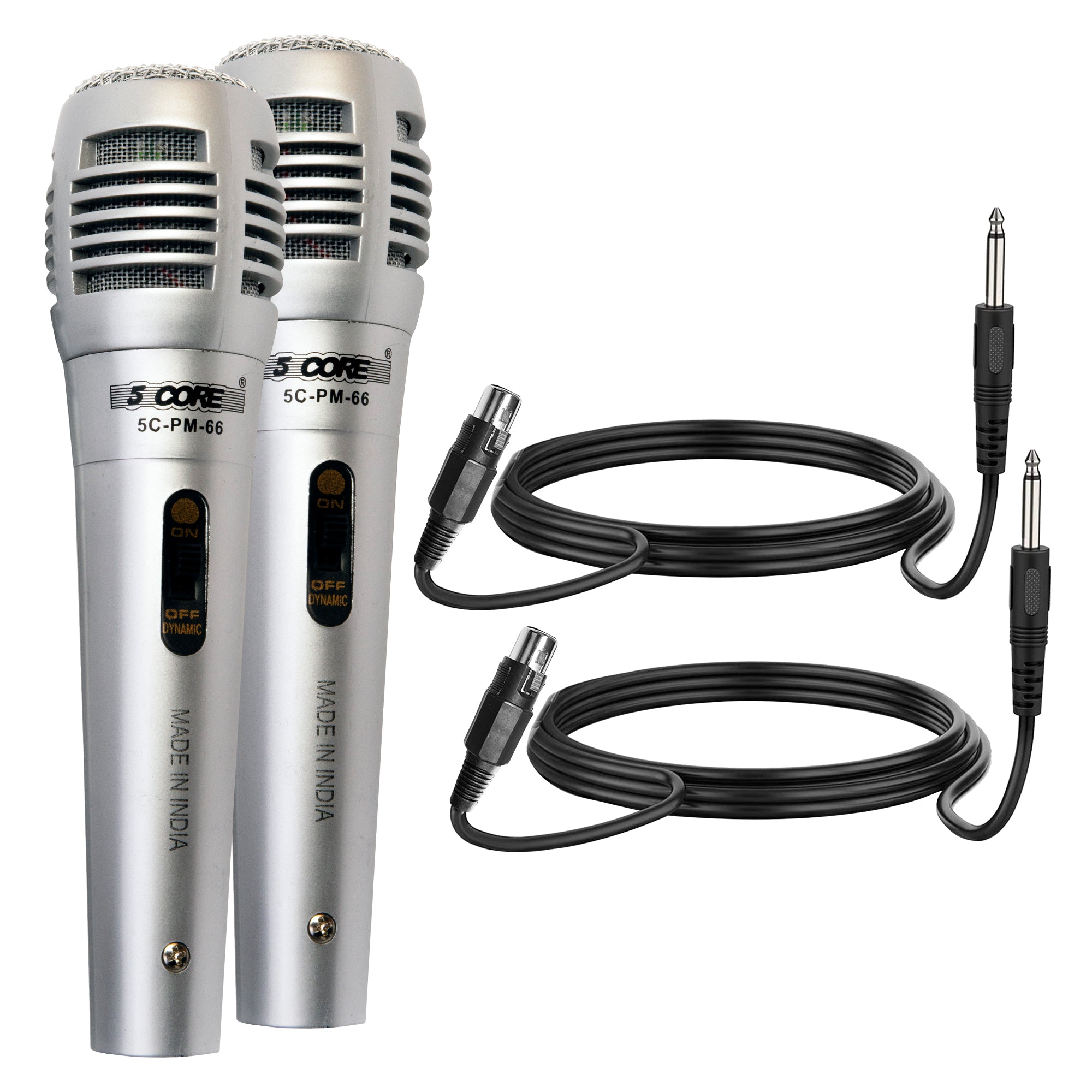 2 Pieces Dynamic Microphone XLR Audio Karaoke PM-66K 1 Pair