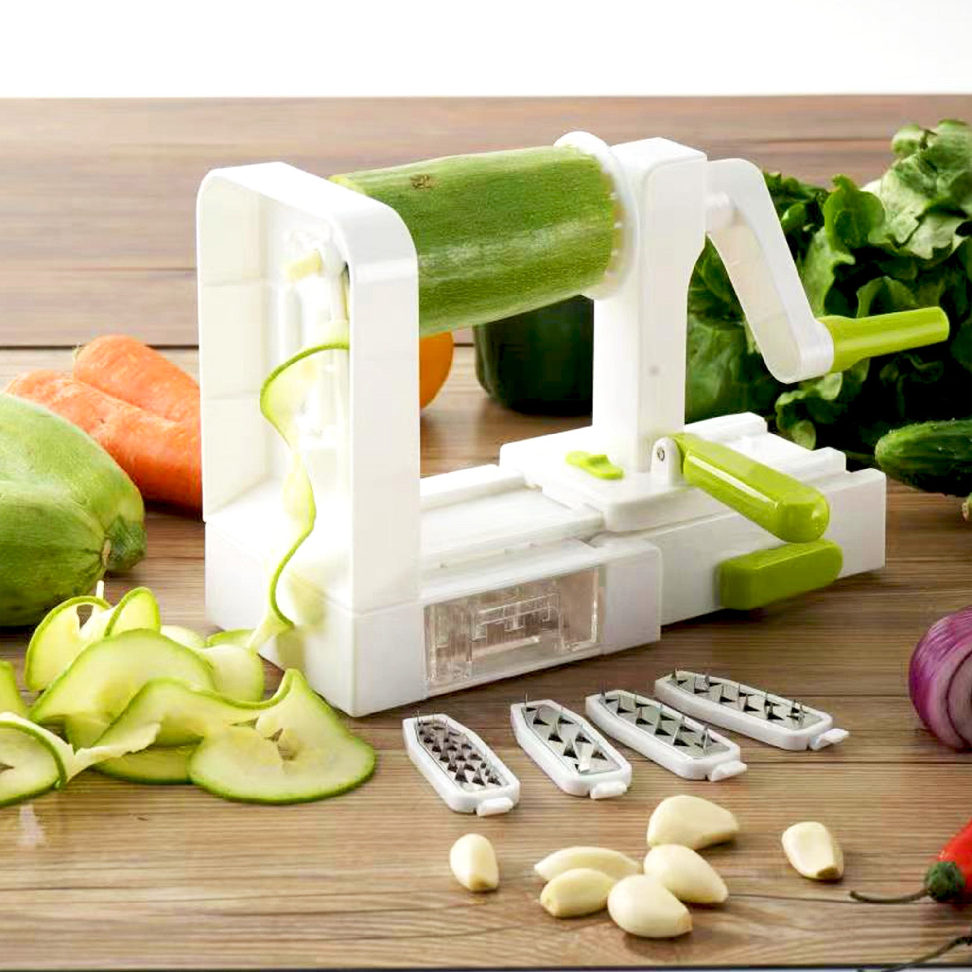 Foldable 5-Blade Spiralizer Set for Easy and Space