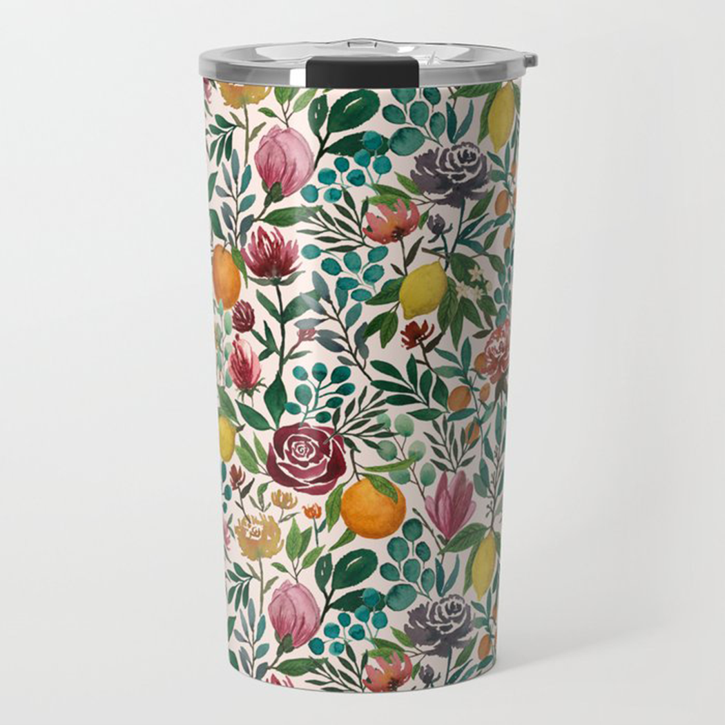 Fruit and Flowers Travel Mug