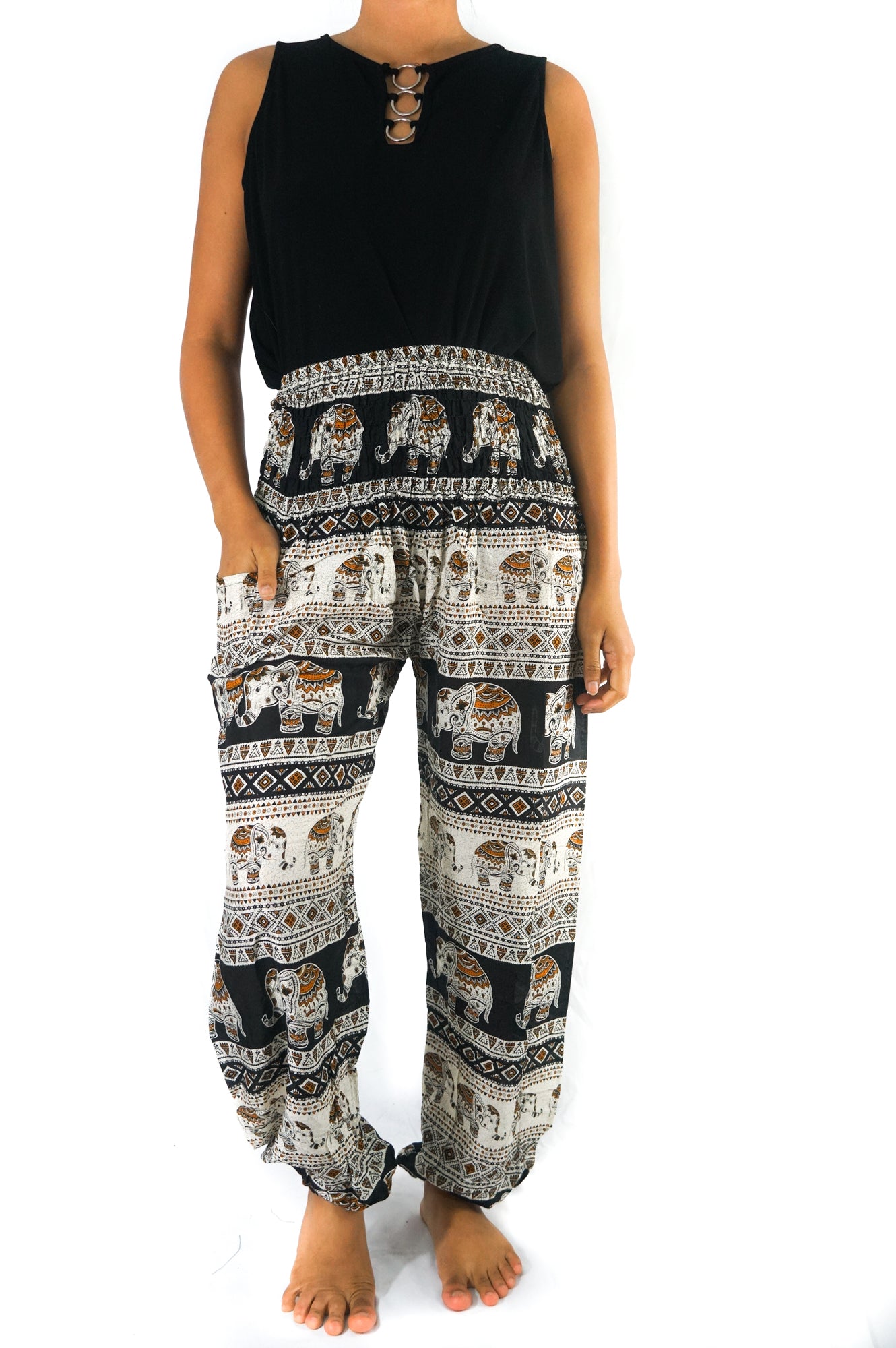 Black ELEPHANT Pants Women Boho Pants Hippie Pants Yoga