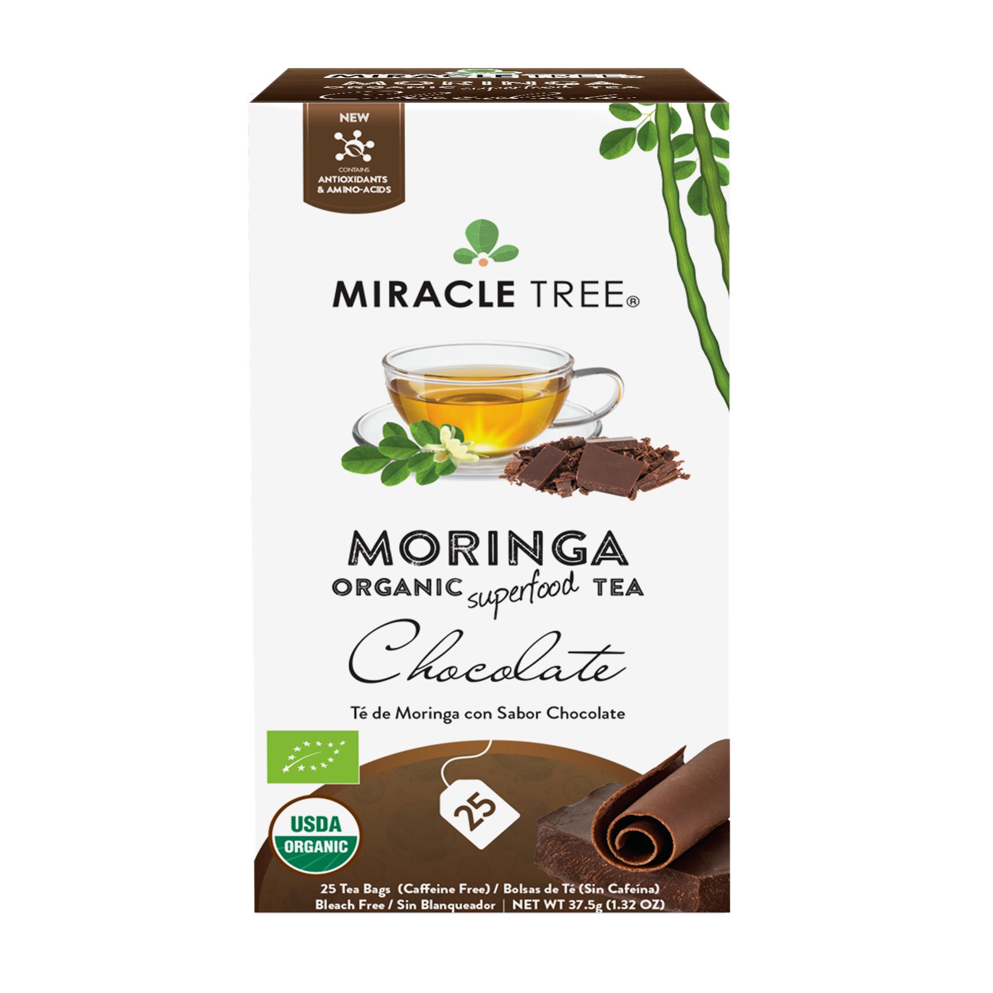 Miracle Tree's Organic Moringa Tea, Chocolate