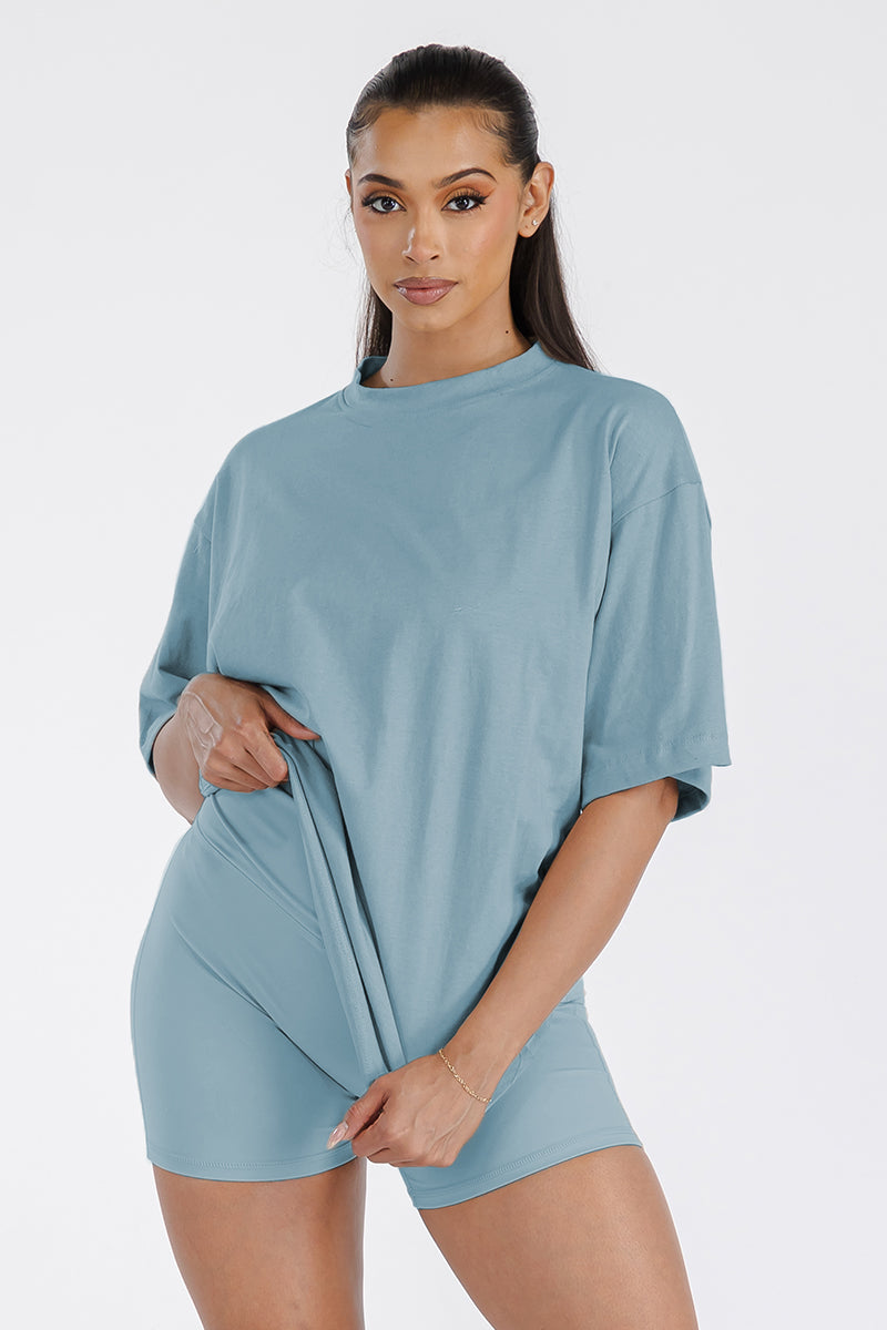 Womens Boyfriend Oversized Drop Shoulder Tee