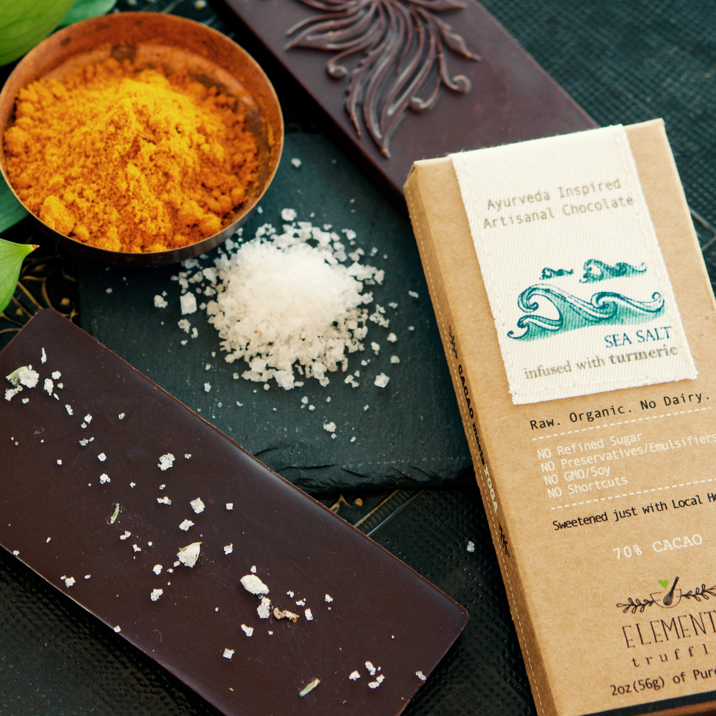 Sea Salt with Turmeric Chocolate Bar - Pack of 3