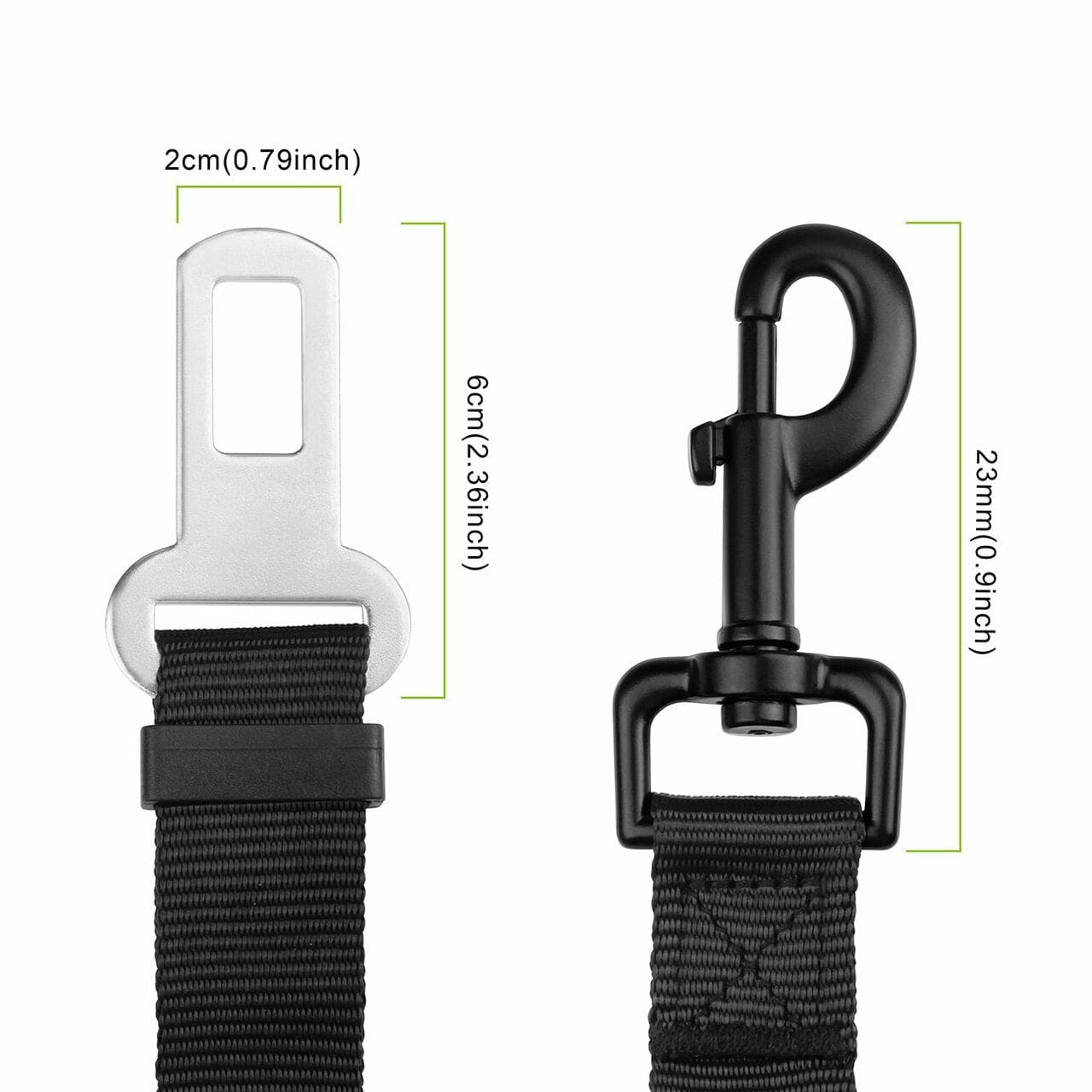 2 Pack Adjustable Dog Harness For Car Seatbelt Connector Restrain Teth