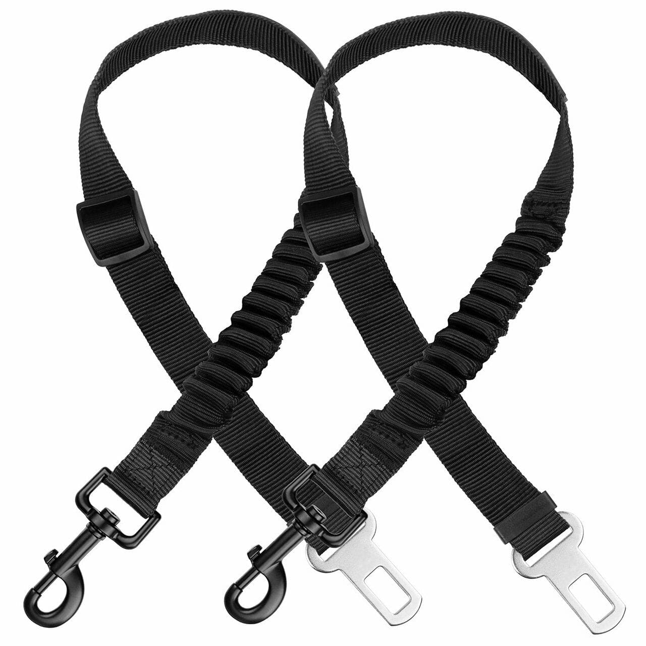 2 Pack Adjustable Dog Harness For Car Seatbelt Connector Restrain Teth