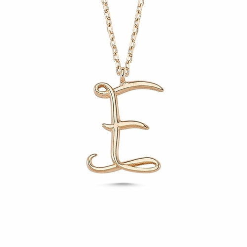 E Letter Mini Initial Silver Necklace