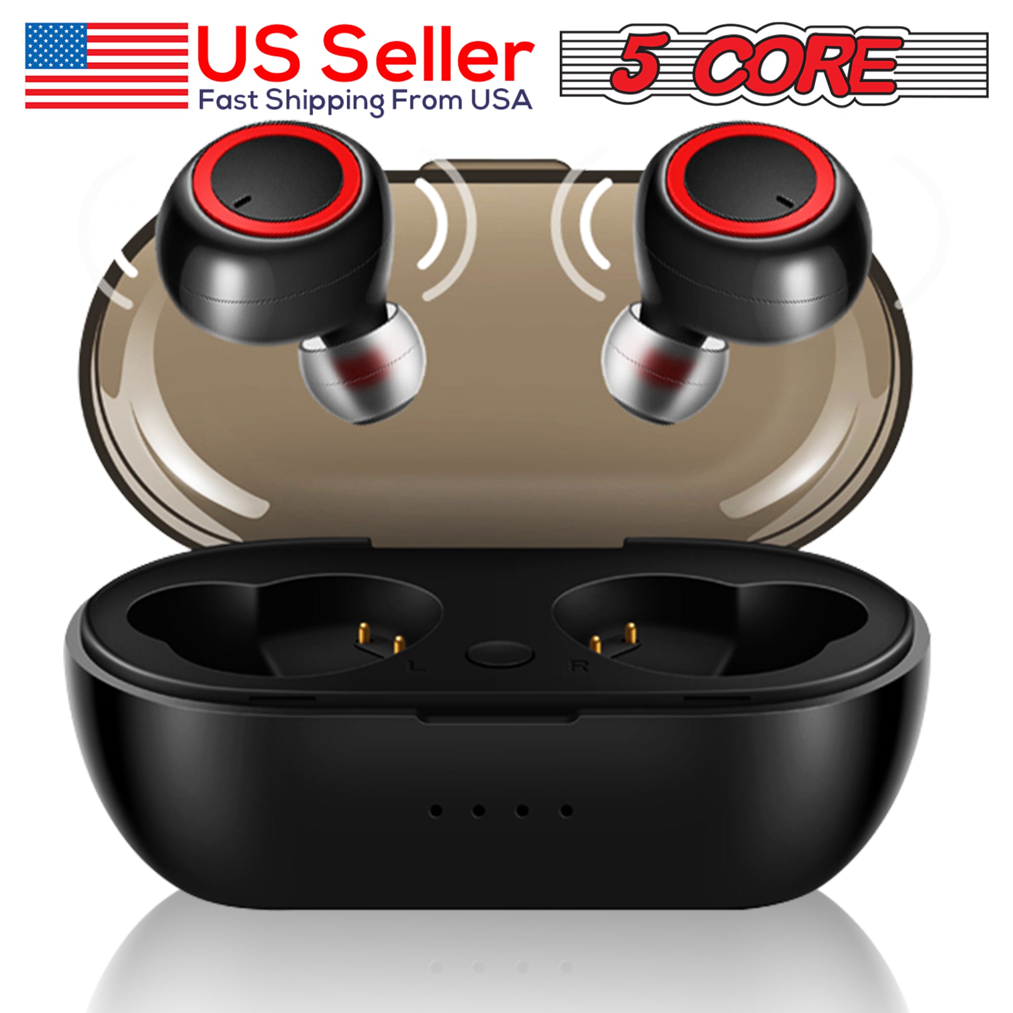 Wireless Earbuds Black 2 Pieces Noise Canceling Headphones EP01 2PCS