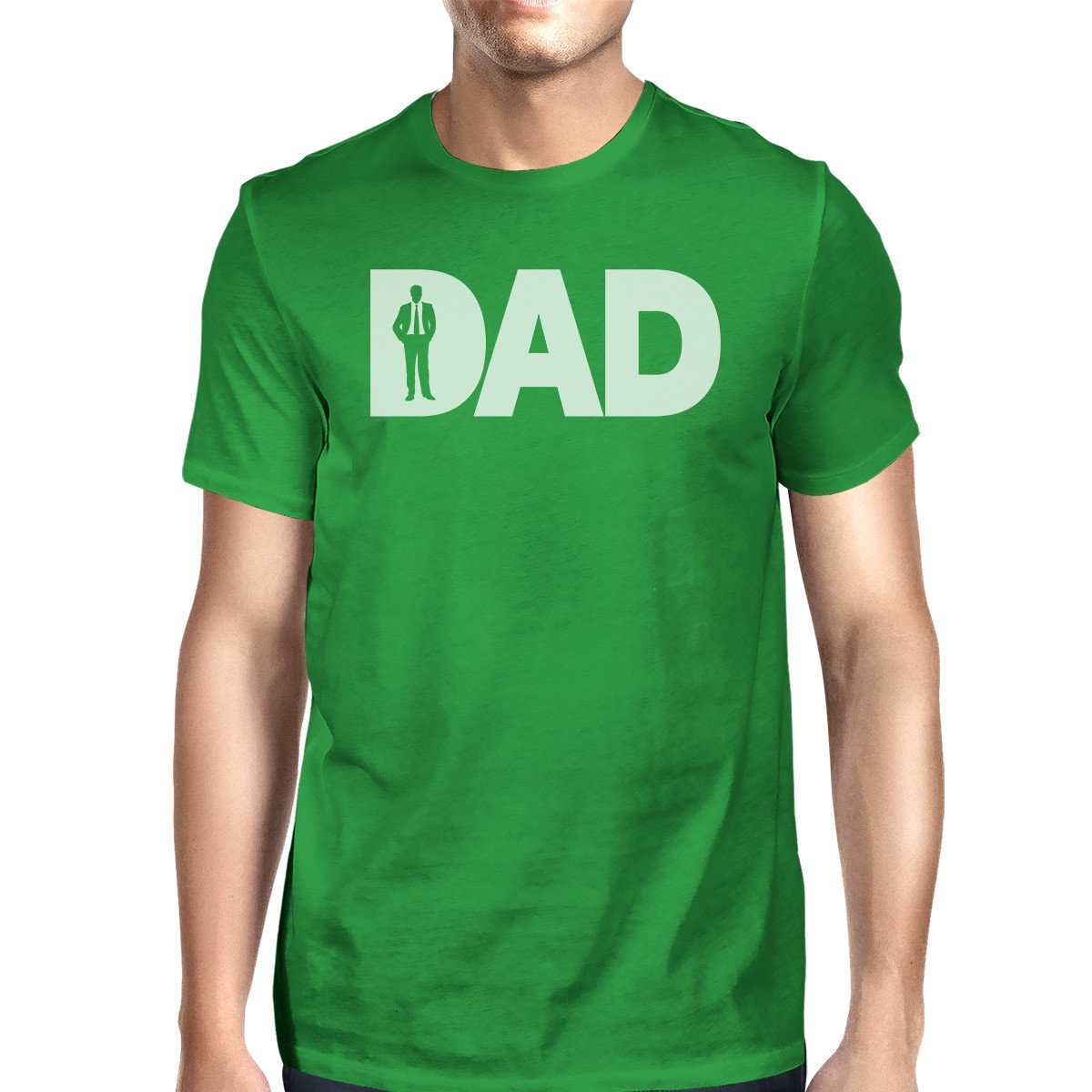 Dad Business Mens Green Round Neck Tee Unique Dad