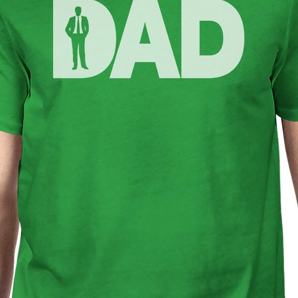 Dad Business Mens Green Round Neck Tee Unique Dad