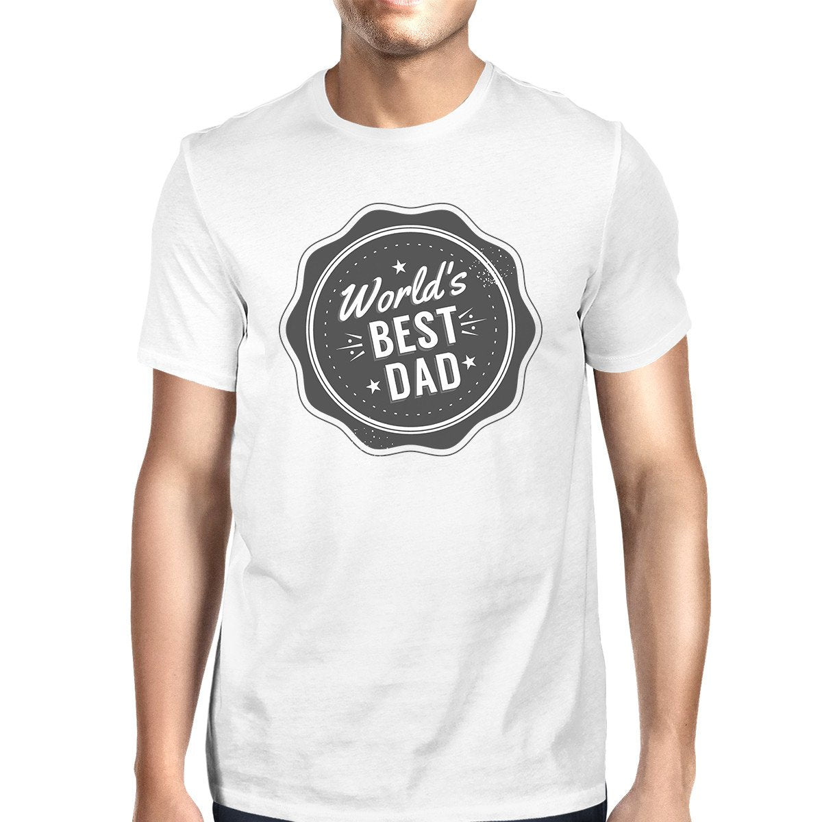 World's Best Dad Mens White Graphic Shirt Fathers