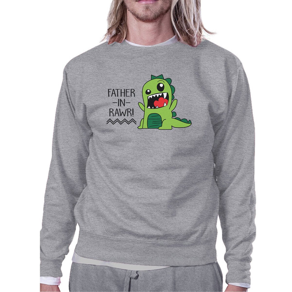 Father-In-Rawr Unisex Grey Sweatshirt Fathers Day