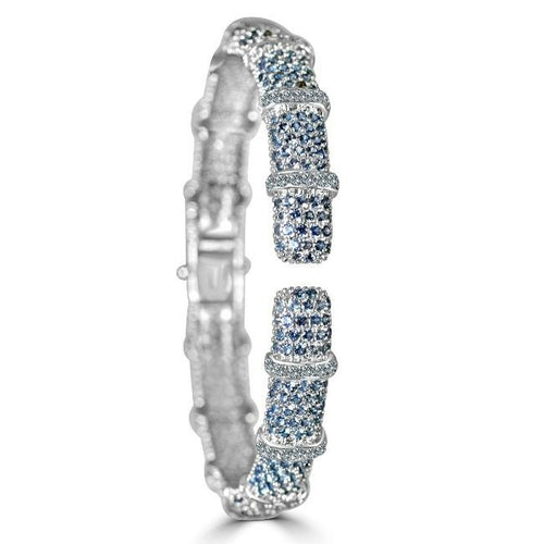 Face-off Zirconite Cubic Zirconia Hinged Bangle Bracelet. 698B10CZ