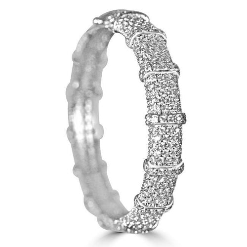 Face-off Zirconite Cubic Zirconia Hinged Bangle Bracelet. 698B10CZ