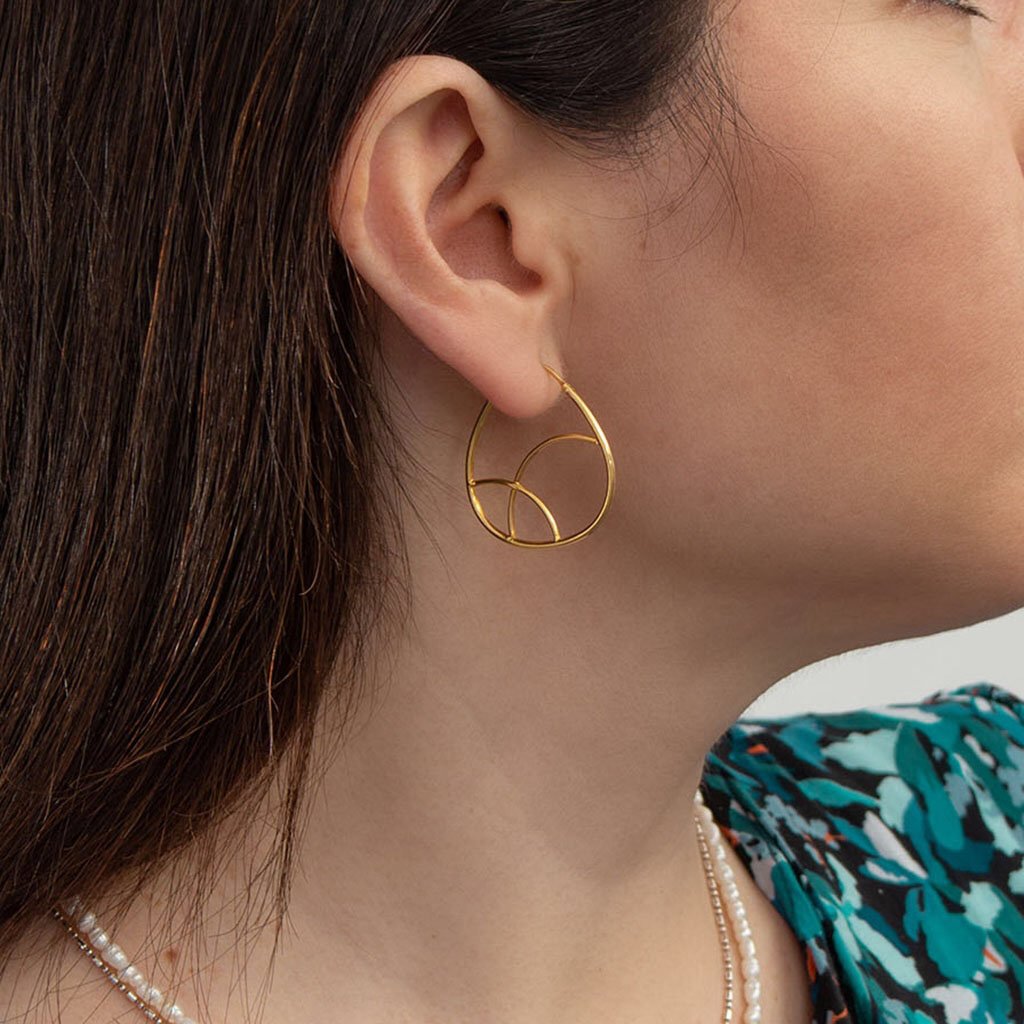 Geometric Gold Hoop Earrings