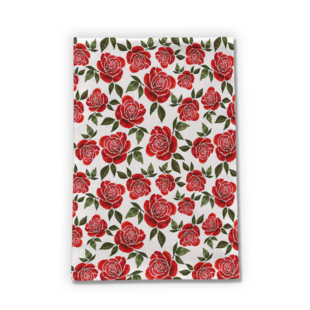 Rose Watercolor Tea Towel