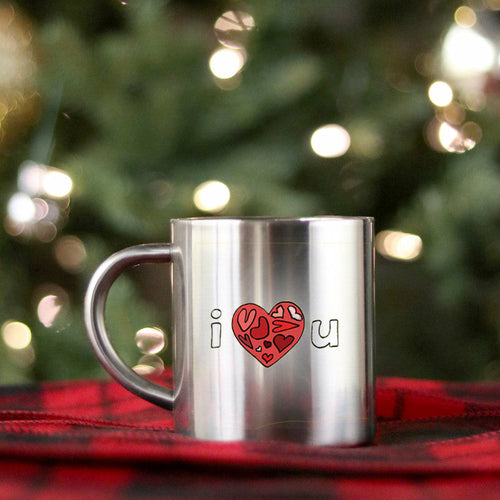 I Heart U Gold & Silver Mug