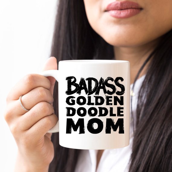 Funny Goldendoodle Mug - "Badass Goldendoodle Mom"