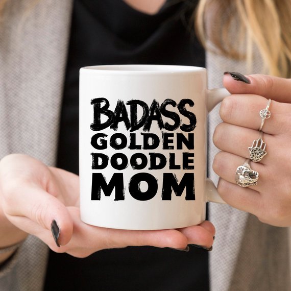 Funny Goldendoodle Mug - "Badass Goldendoodle Mom"