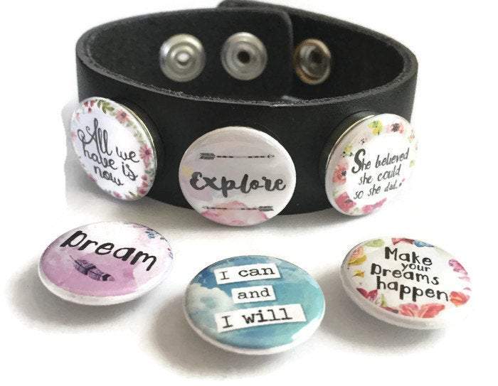 Autism Ribbon Snap - for Jewelry - Bracelets - Charm Bracelets -