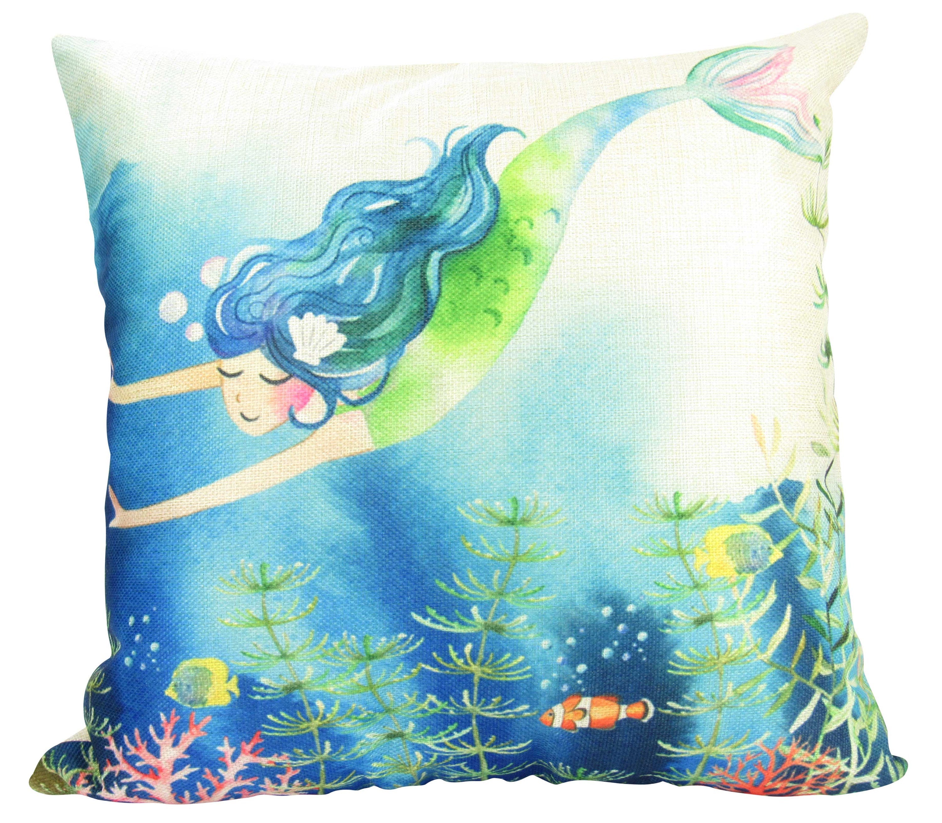 Mermaid Art | Mermaid | Fun Gifts | Pillow Cover | Home Decor | Throw