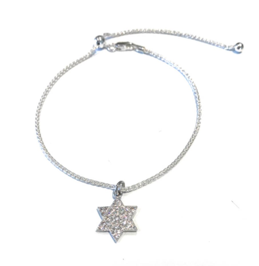 Sterling Silver Star Charm Anklet Bracelet, Dainty Minimalist Celestia