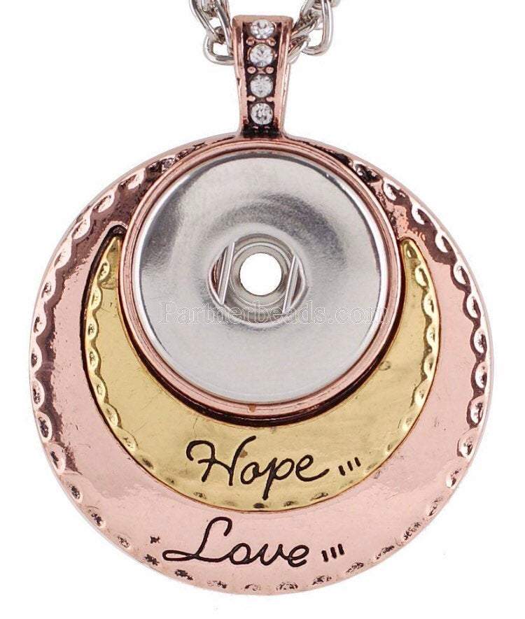 Pendant - Necklace - Snap Jewelry - Hope Love Snap Pendant - Pair with