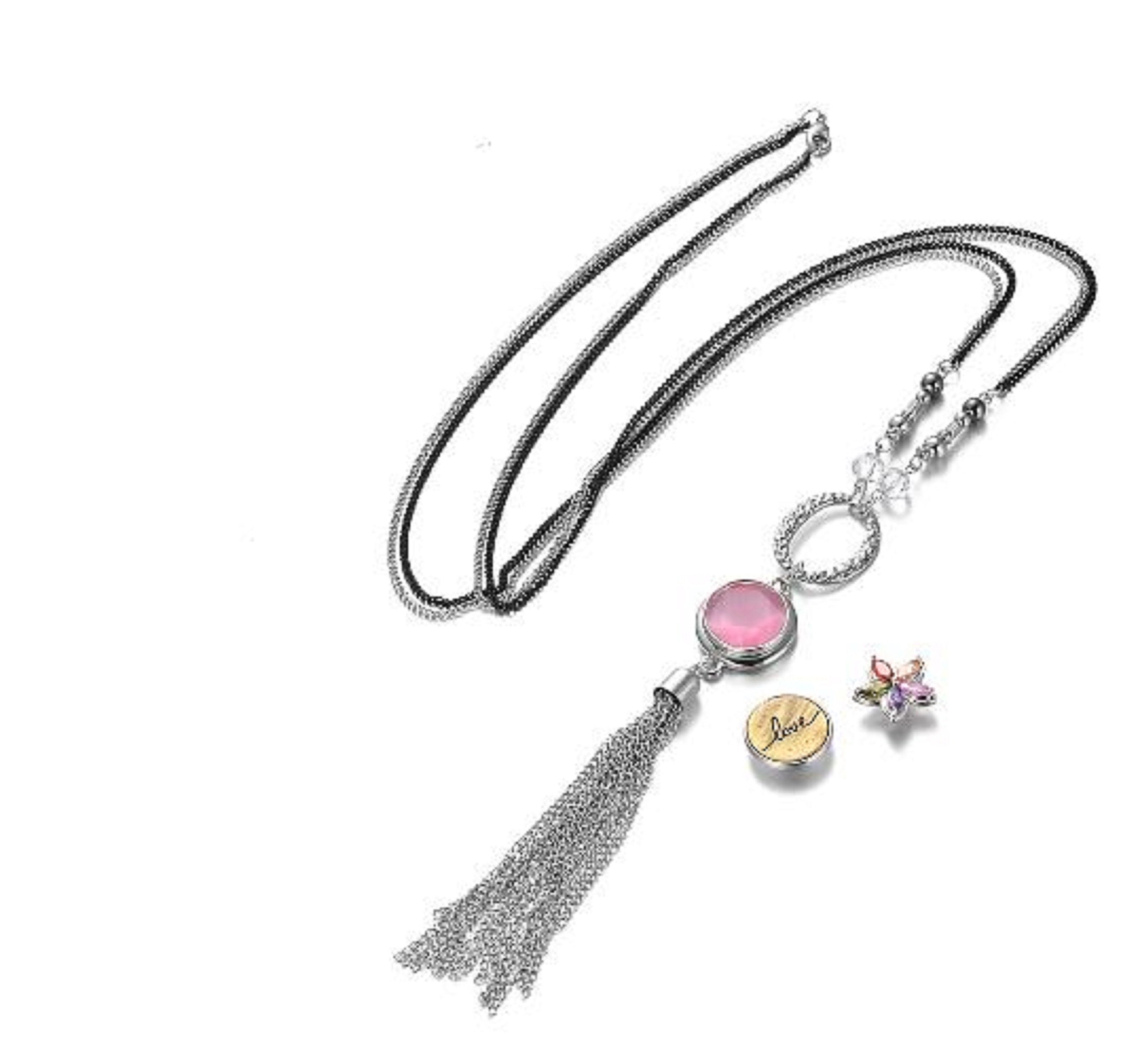 Pendant - Necklace - Snap Jewelry - Tassel Pendant - With Coordinating