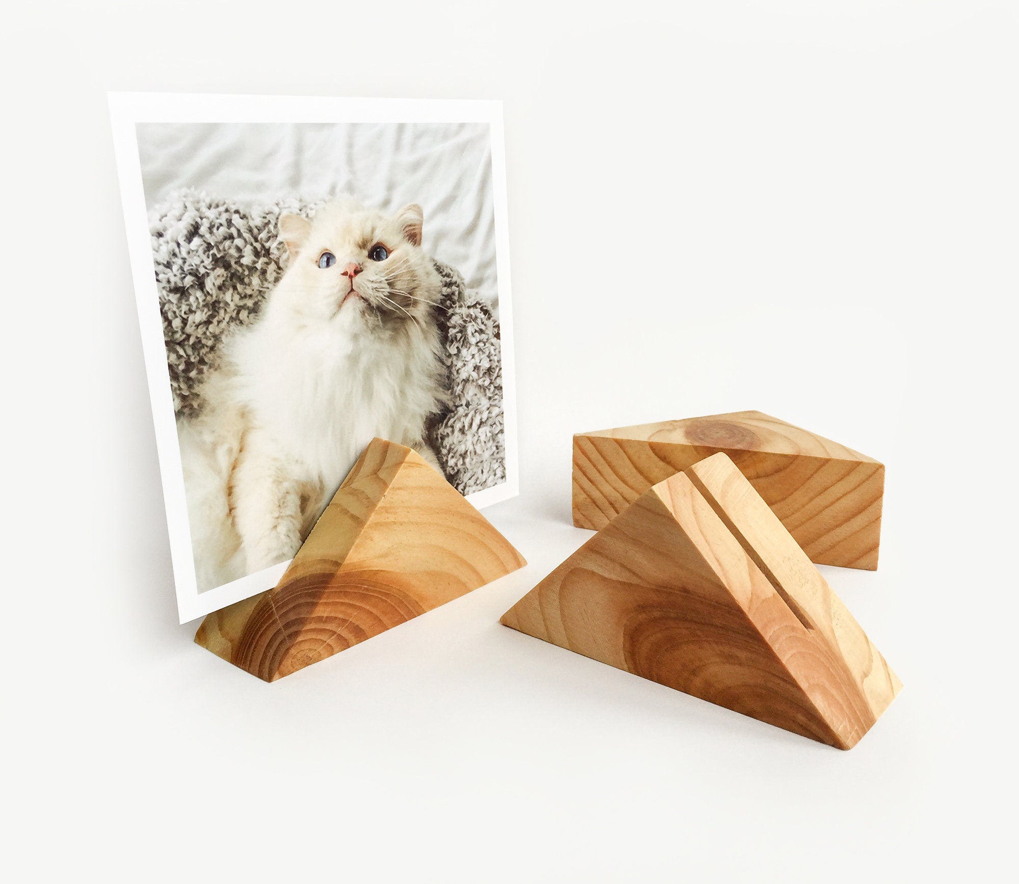 Triangle Wood Card Holder