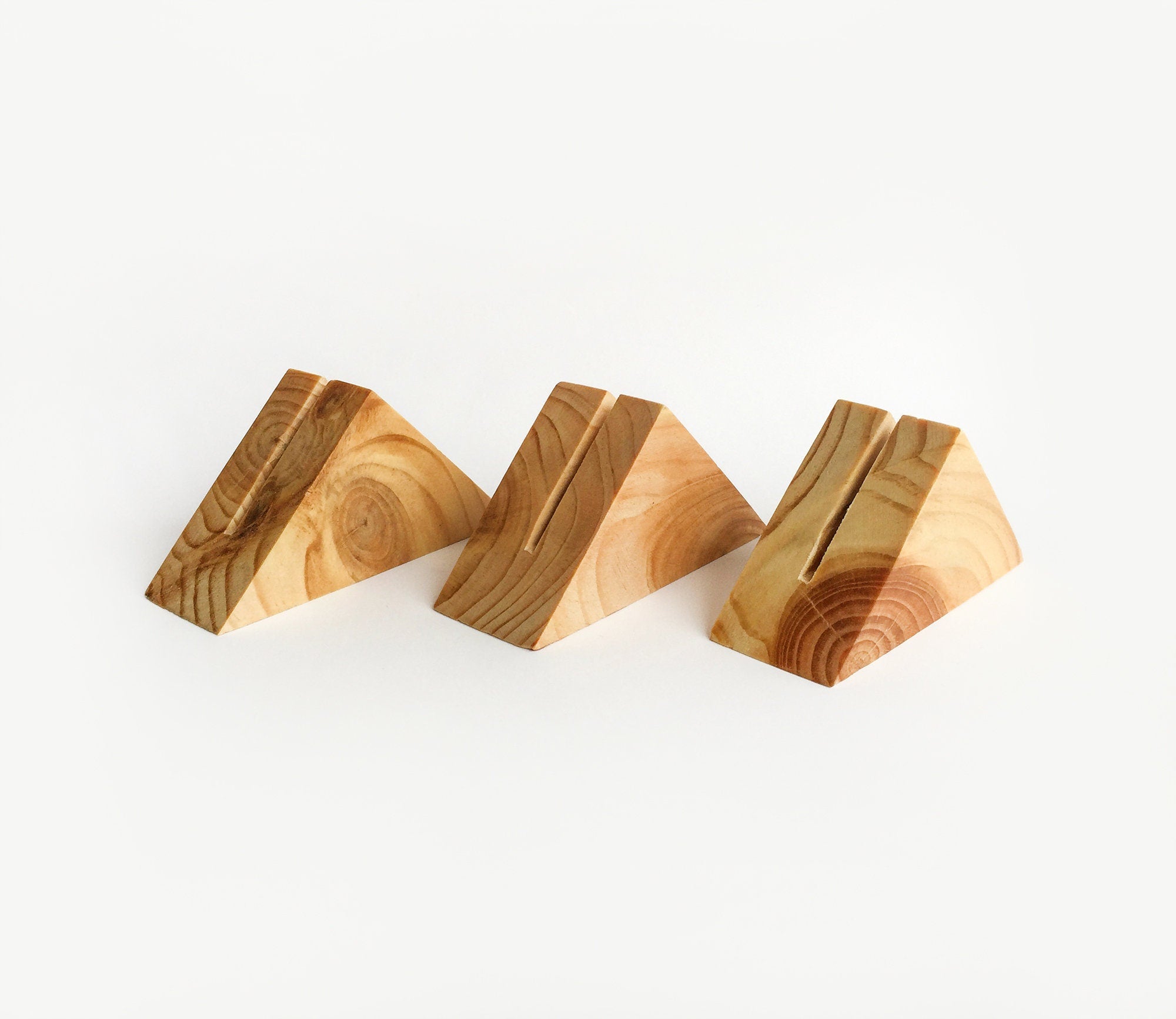 Triangle Wood Card Holder