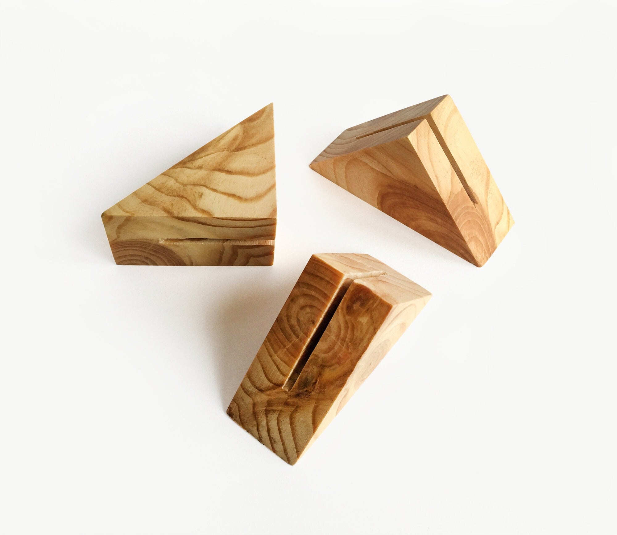 Triangle Wood Card Holder