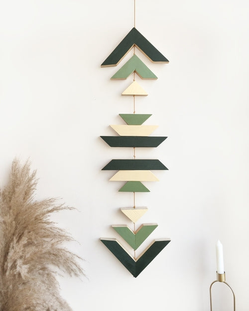 Green Wood Wall Hanging