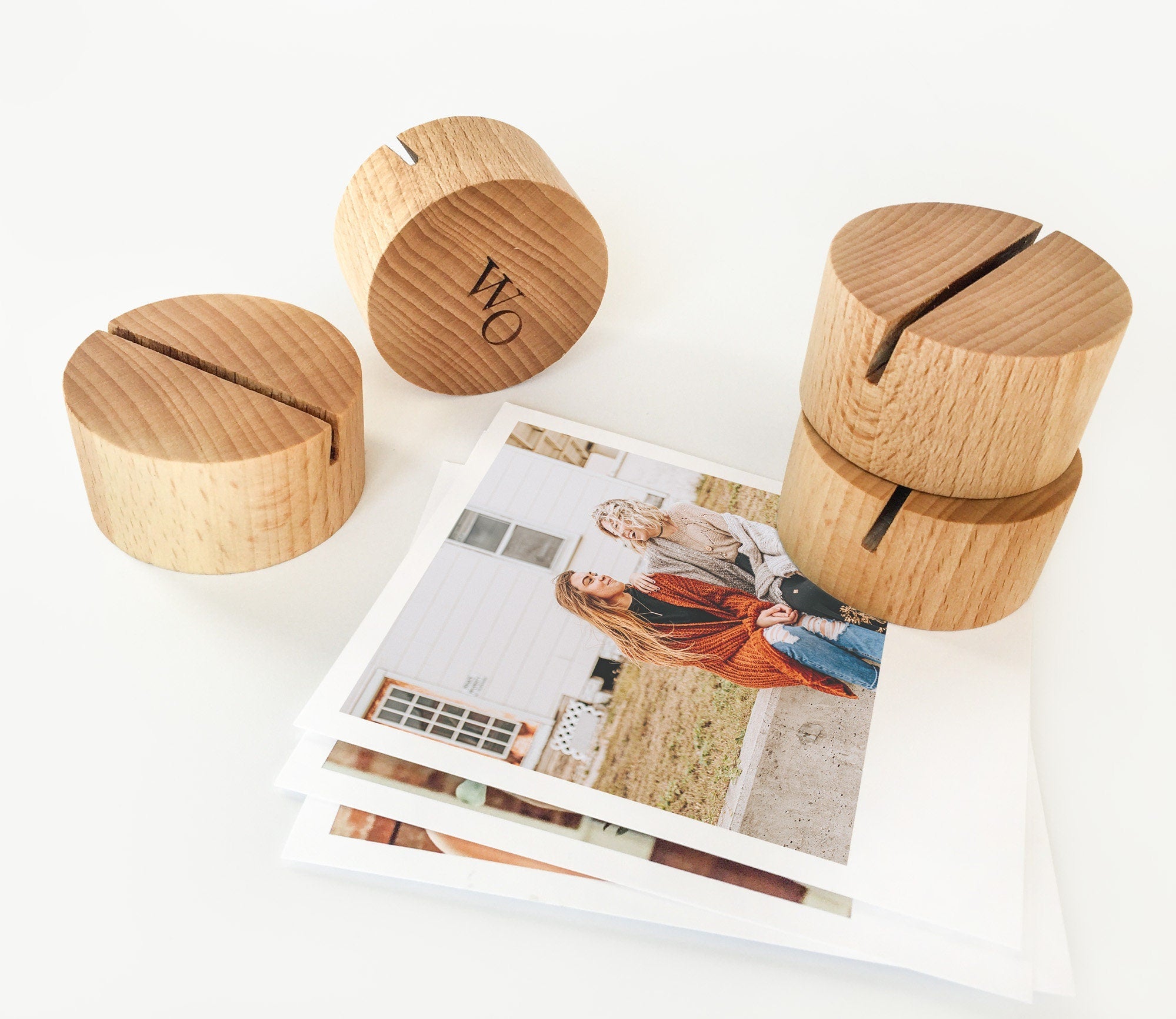 Round Wood Card Holder