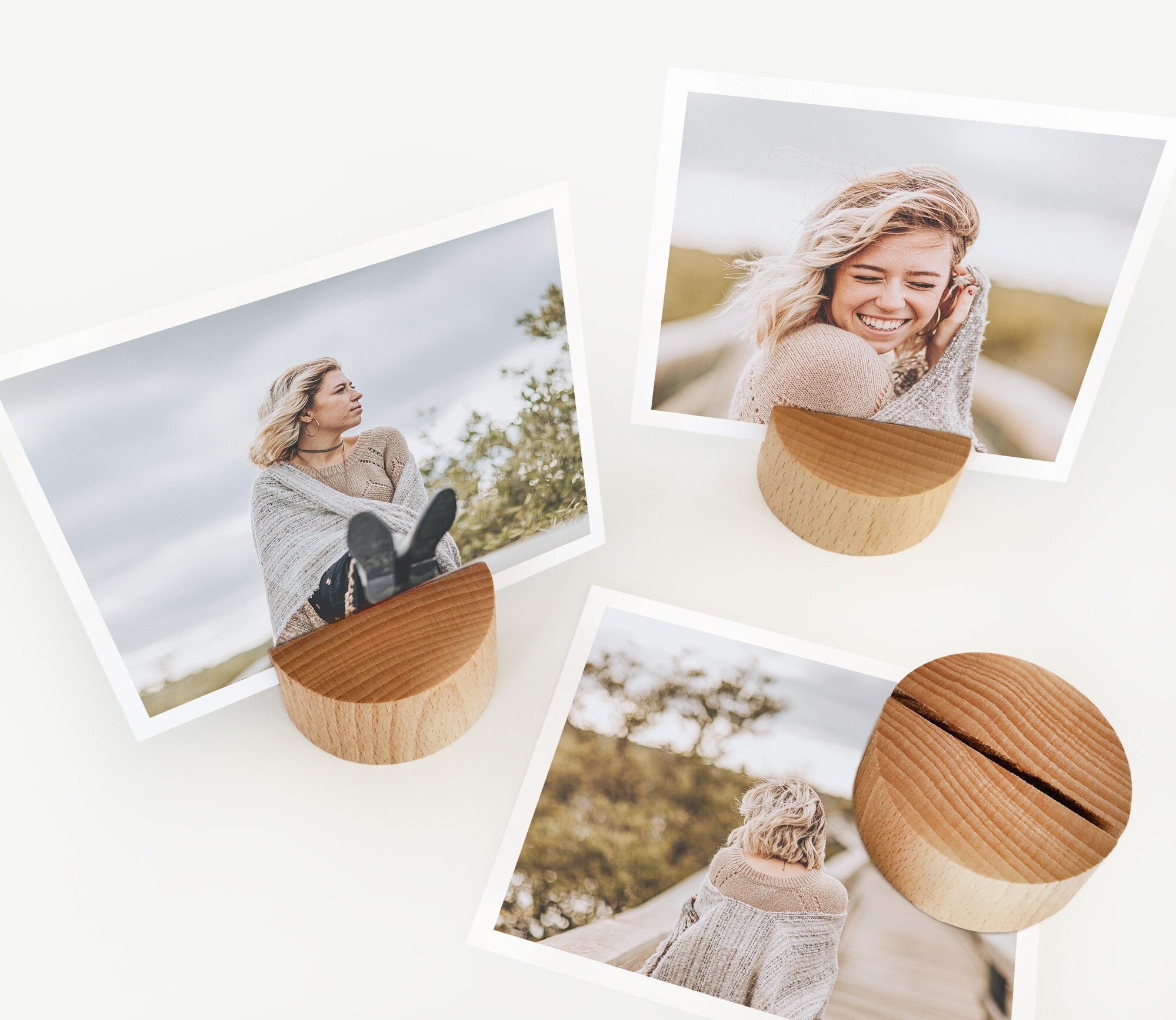 Round Wood Card Holder