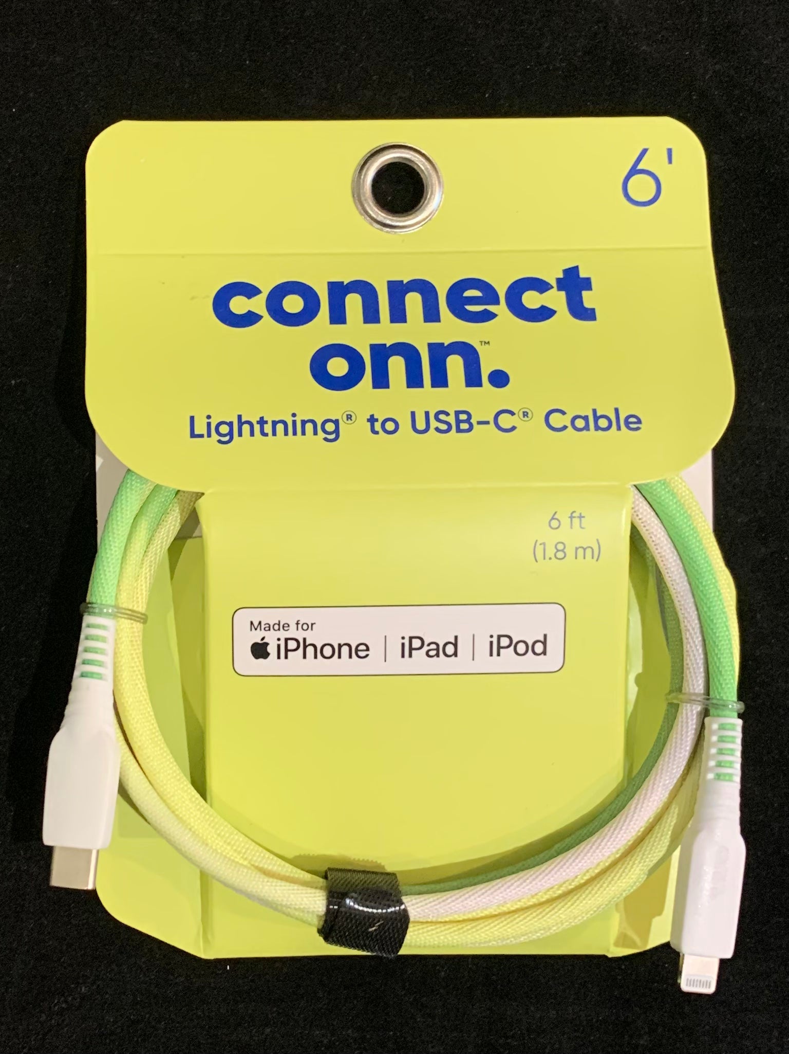 Connect Onn Lightning to USB-C Cable 6ft (1.8m) for iPhone/iPad/iPod