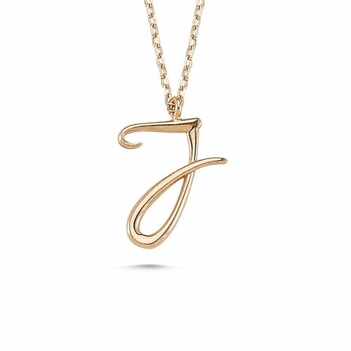 J Letter Mini Initial Silver Necklace