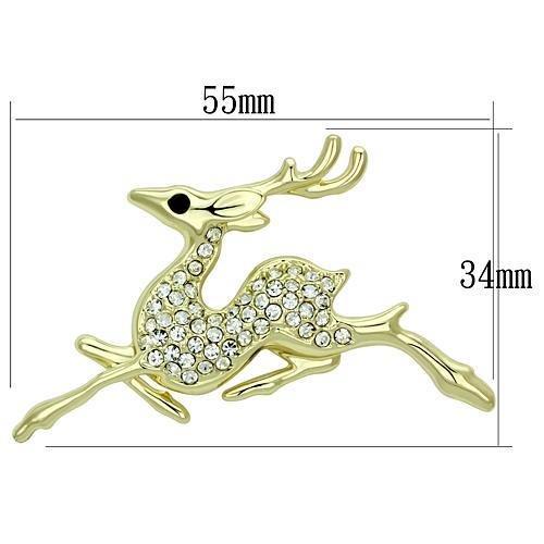 LO2859 - Flash Gold White Metal Brooches with Top Grade Crystal  in