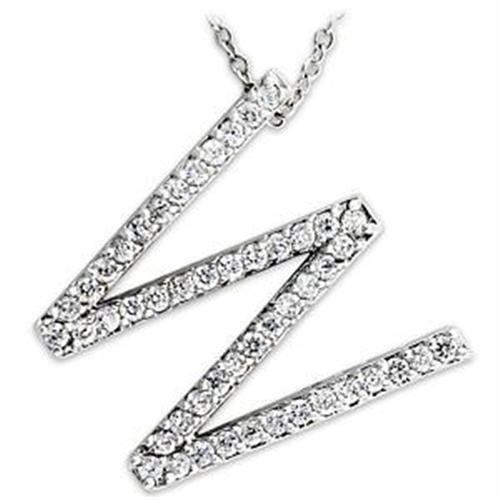 LOAS809 - Rhodium 925 Sterling Silver Pendant with AAA Grade CZ  in