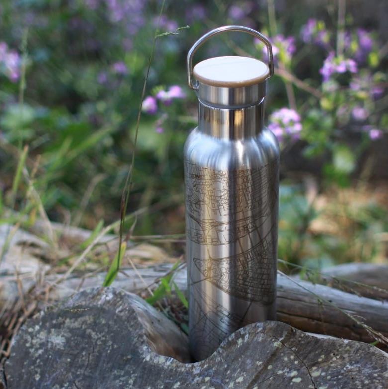 Midland - Texas Map Bottle with Bamboo Top