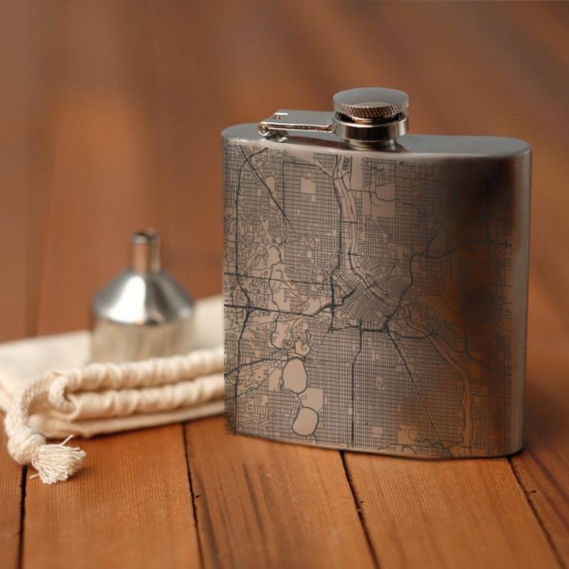 Minneapolis - Minnesota Map Hip Flask