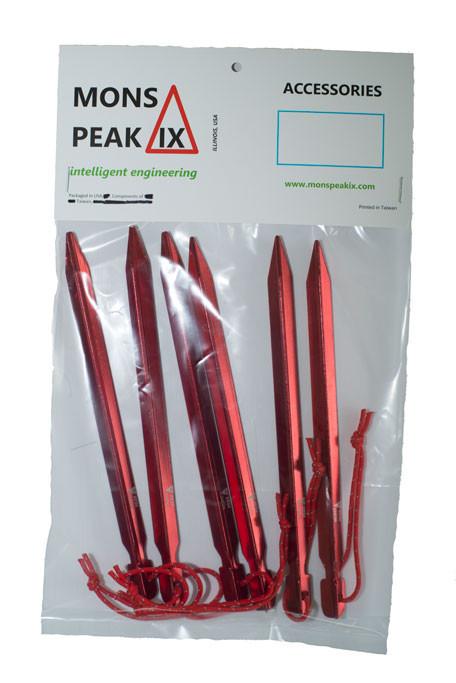 Mons Peak IX Tent Stakes, Y HA 7075 Al, (6 Pack)