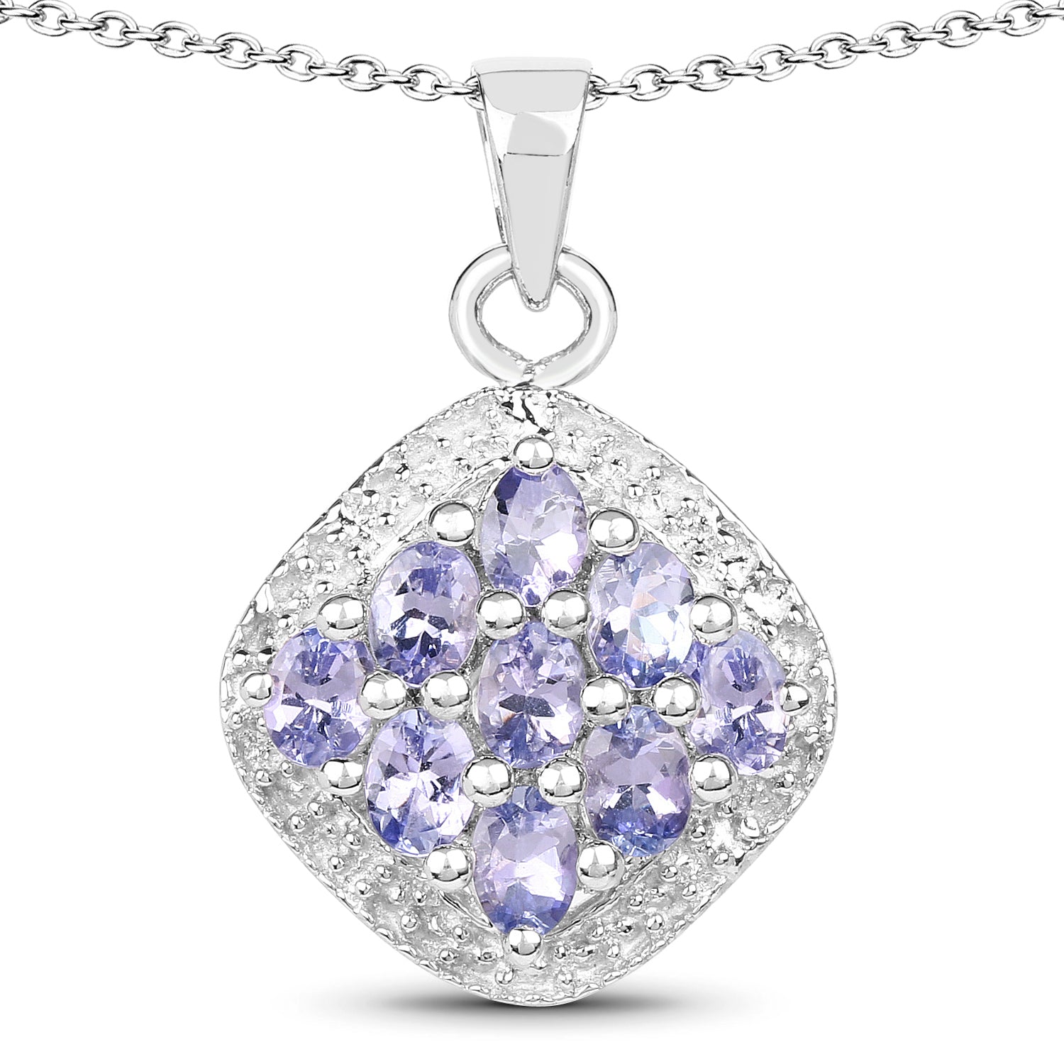 1.53 Carat Genuine Tanzanite .925 Sterling Silver Pendant