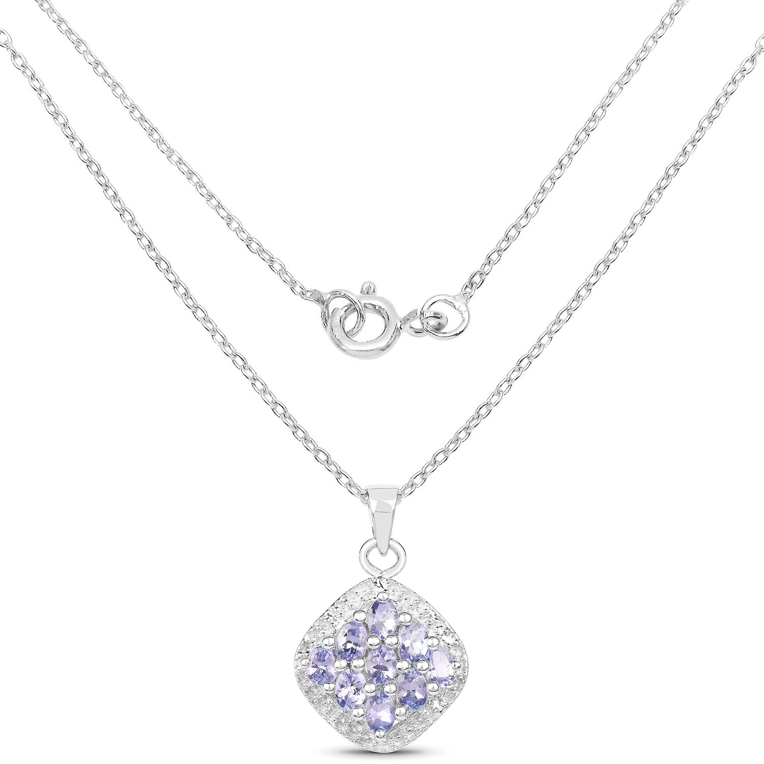 1.53 Carat Genuine Tanzanite .925 Sterling Silver Pendant