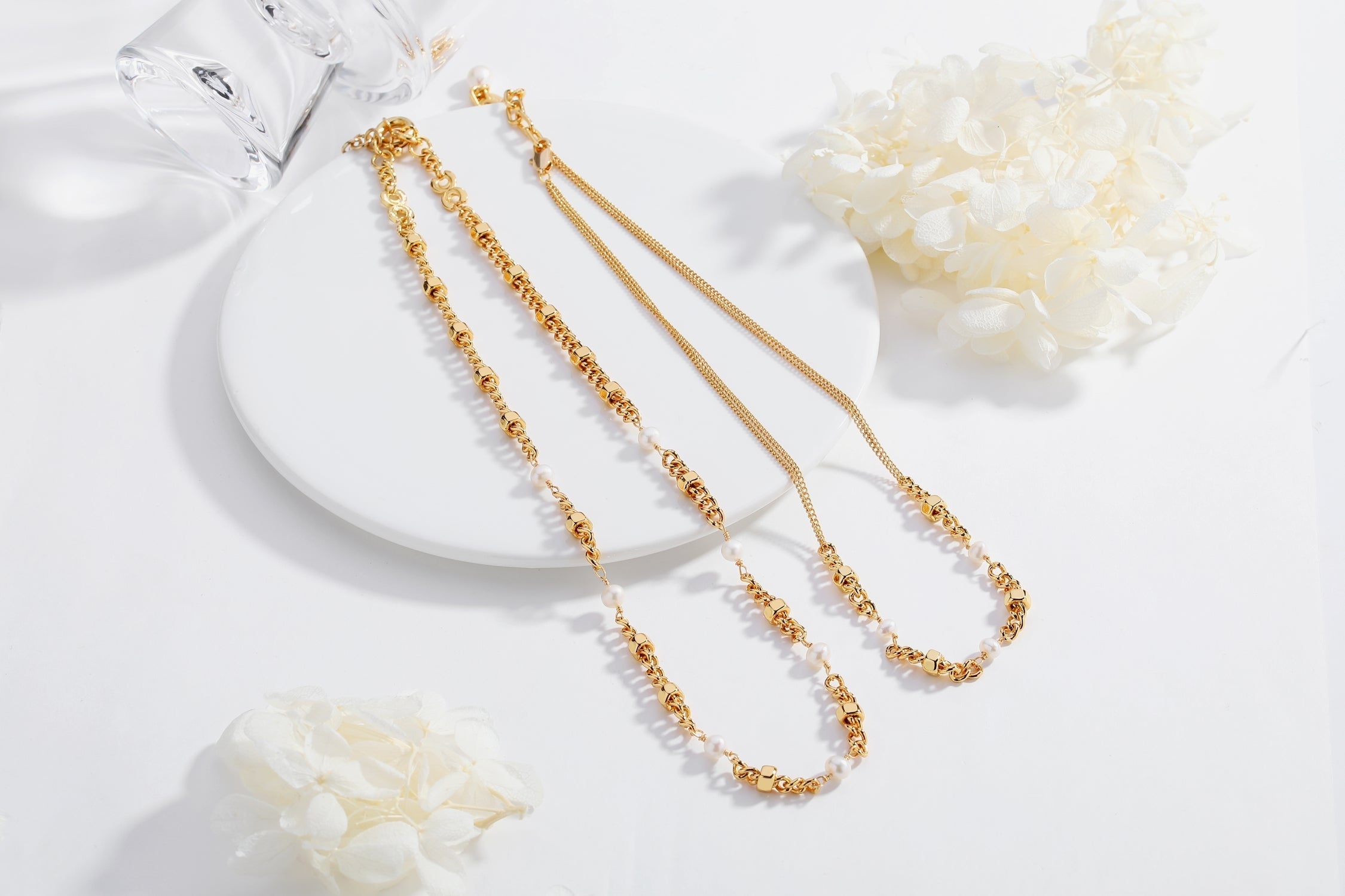 Popular Double Stranded Necklace With Natural Pearls