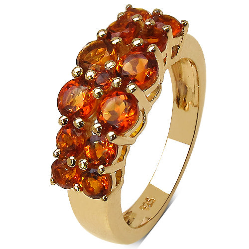 14K Yellow Gold Plated 1.85 Carat Genuine Citrine .925 Sterling Silver