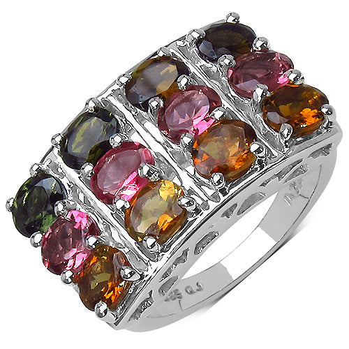 3.72 Carat Genuine Brown Tourmaline, Pink Tourmaline & Green