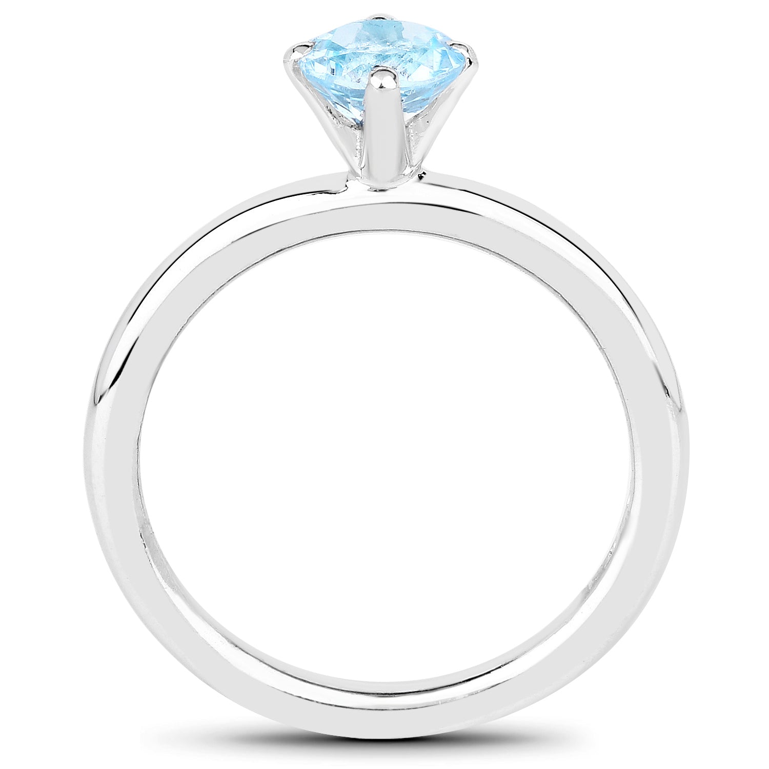 1.05 Carat Genuine Blue Topaz .925 Sterling Silver Ring