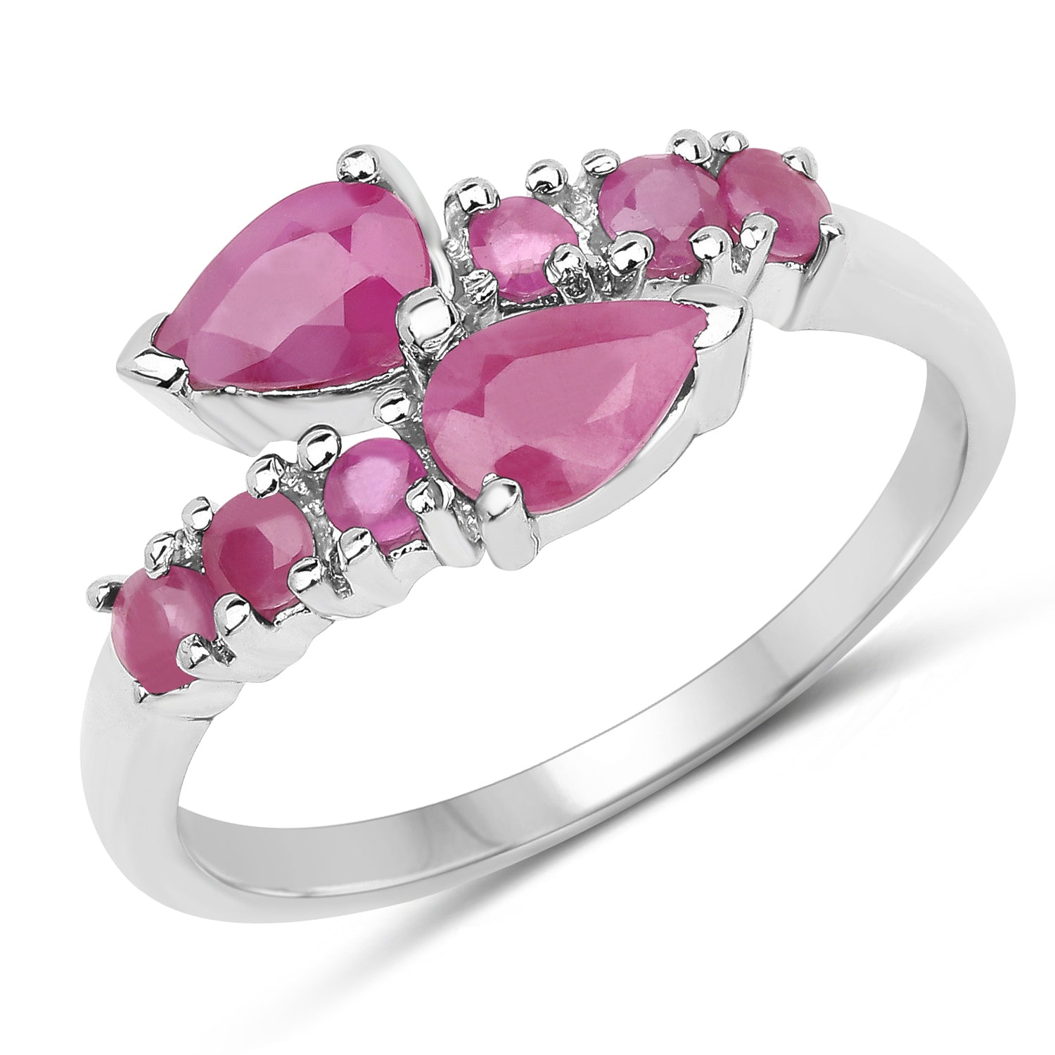 1.25 Carat Genuine Ruby .925 Sterling Silver Ring