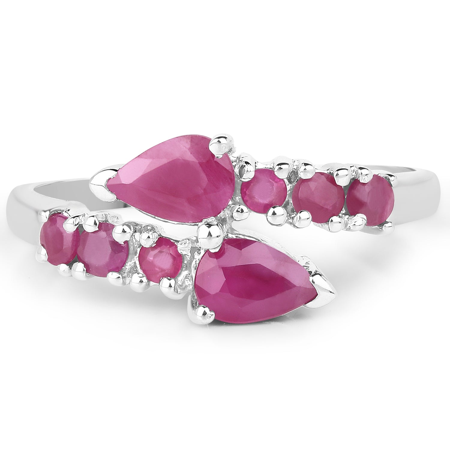 1.25 Carat Genuine Ruby .925 Sterling Silver Ring